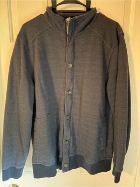 Banana Republic Men's Navy Button-Up Knit Sweater Jacket